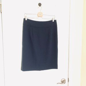 Pink Tartan Navy Wool Pencil Skirt, Size 8